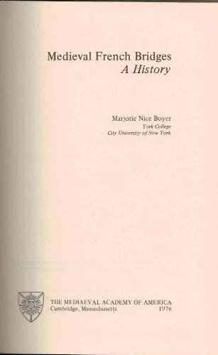 Medieval French bridges: a history