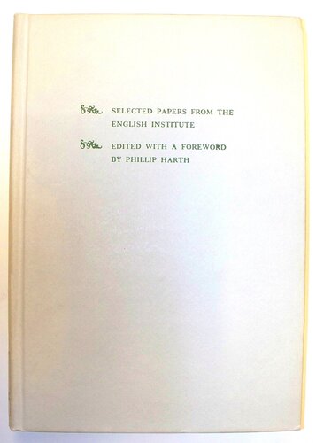 New approaches to eighteenth-century literature: selected papers from the English Institute