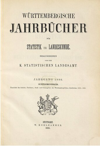 Württembergische Jahrbücher für Statistik und Landeskunde