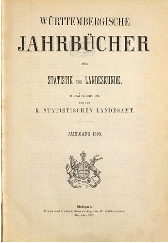 Württembergische Jahrbücher für Statistik und Landeskunde