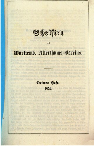 Schriften des Württembergischen Altertums-Vereins
