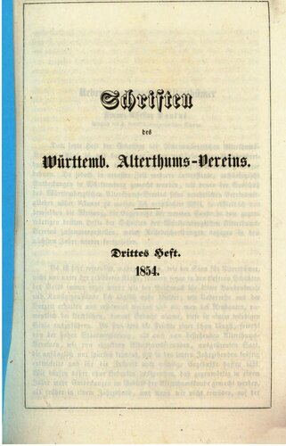 Schriften des Württembergischen Altertums-Vereins