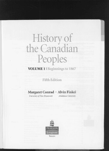 History of the Canadian peoples Volume 1