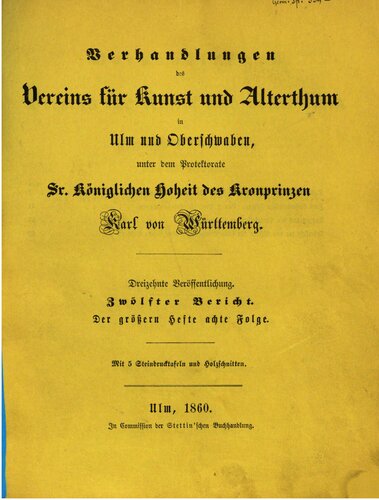 Verhandlungen des Vereins für Kunst und Altertum in Ulm und Oberschwaben