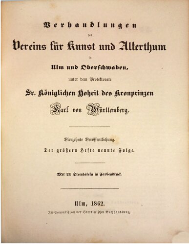 Verhandlungen des Vereins für Kunst und Altertum in Ulm und Oberschwaben