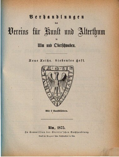 Verhandlungen des Vereins für Kunst und Altertum in Ulm und Oberschwaben