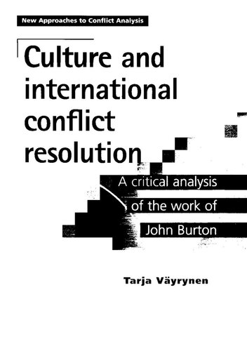 Culture and international conflict resolution: A critical analysis of the work of John Burton