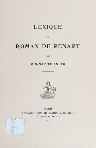 Lexique du Roman de Renart