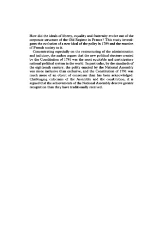 The Remaking of France: The National Assembly and the Constitution of 1791