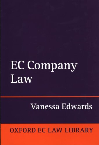 EC Company Law (Oxford European Union Law Library)