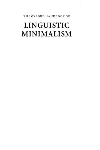 The Oxford handbook of linguistic minimalism