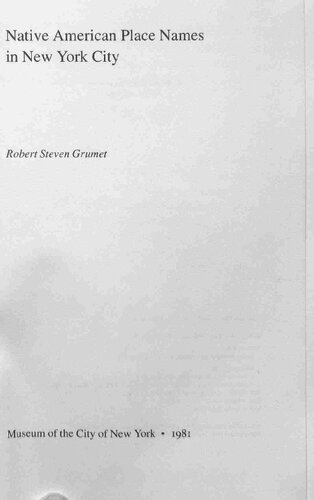 Native American place names in New York City /