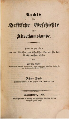 Árchiv für Hessische Geschichte und Altertumskunde