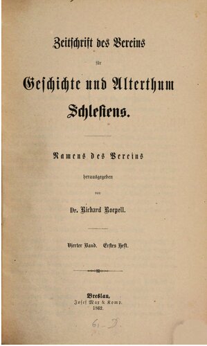 Zeitschrift des Vereins für Geschichte und Altertum Schlesiens