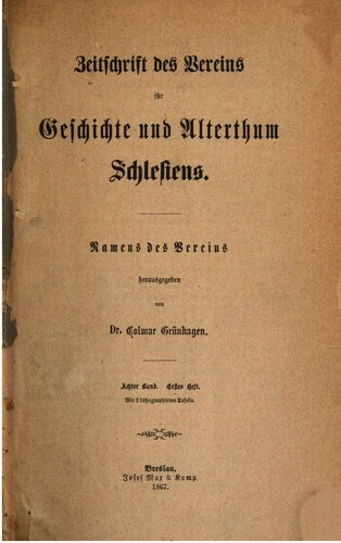 Zeitschrift des Vereins für Geschichte und Altertum Schlesiens