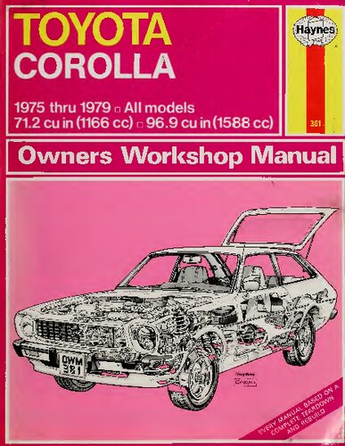 Haynes Toyota Corolla 1975 thru 1979 Owners Workshop Manual