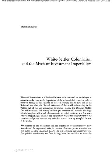 White-Settler Colonialism and the Myth of Investment Imperialism