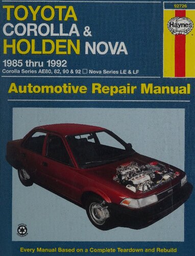 Haynes Toyota Corolla & Holden Nova Automotive Repair Manual