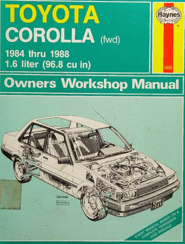 Haynes Toyota Corolla 1984 thru 1988 Owners Workshop Manual
