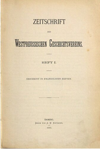 Zeitschrift des Westpreußischen Geschichtsvereins