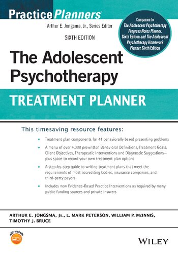 The Adolescent Psychotherapy Treatment Planner (PracticePlanners)
