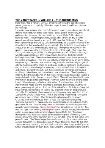 Yajweh transcript - Vault tape 1