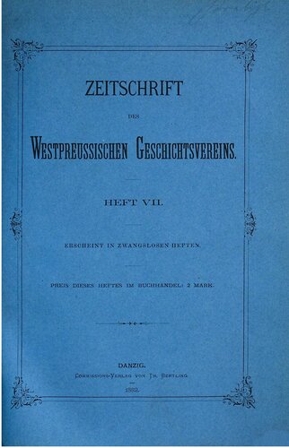 Zeitschrift des Westpreußischen Geschichtsvereins