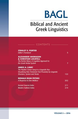 Biblical and Ancient Greek Linguistics