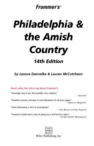 Frommer's Philadelphia & the Amish Country  (2007) (Frommer's Complete)