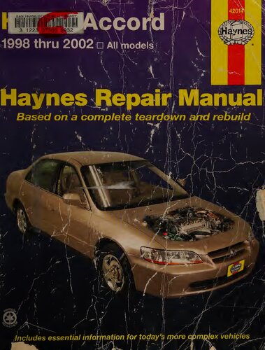 Haynes Honda Accord 1998 thru 2002 Automotive Repair Manual