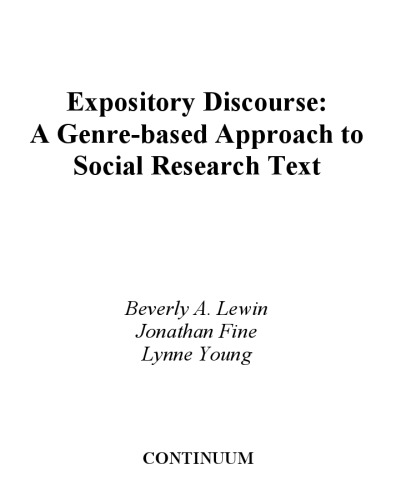 Expository Discourse: A Genre-Based Approach to Social Science Research Texts (Open Linguistics)