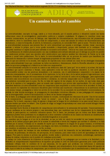 Un camino hacia el cambio