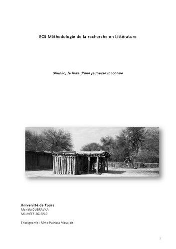 Shunko, le livre d'une jeunesse inconnue