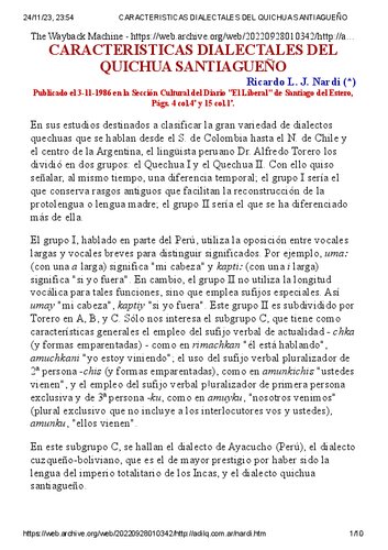 Características dialectales del quichua santiagueño