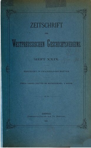 Zeitschrift des Westpreußischen Geschichtsvereins