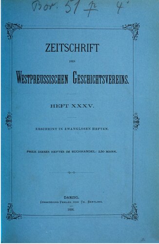 Zeitschrift des Westpreußischen Geschichtsvereins