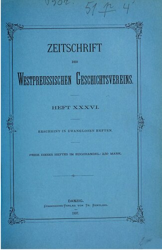Zeitschrift des Westpreußischen Geschichtsvereins
