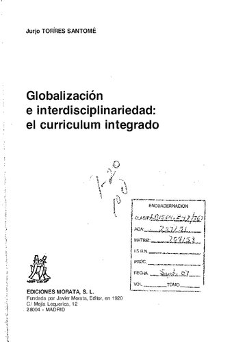 Globalización e interdisciplinariedad: el currículum integrado