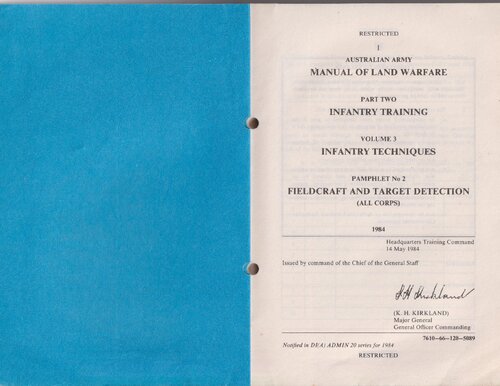 Australian Army Fieldcraft And Target Detection 1984