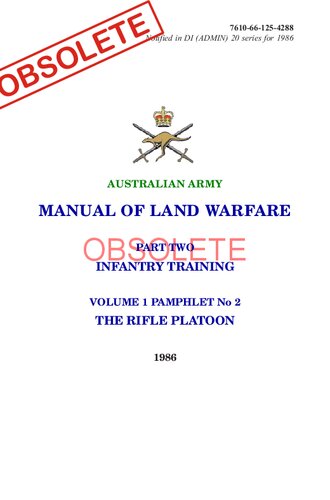 Australian Army Manual of Land Warfare The Rifle Platoon 1986