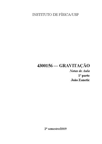 Notas de Aula Gravitação