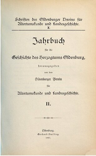 Jahrbuch für die Geschichte des Herzogtums Oldenburg