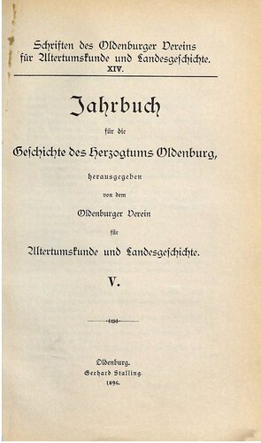 Jahrbuch für die Geschichte des Herzogtums Oldenburg