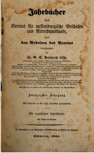 Jahrbücher des Vereins für mecklenburgische Geschichte und Altertumskunde