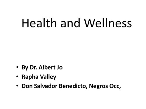 Health and Wellness