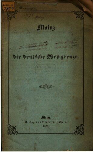 Mainz und die deutsche Westgrenze