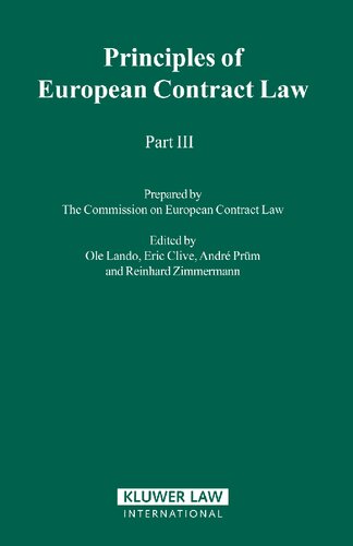 Principles of European Contract Law - Part III