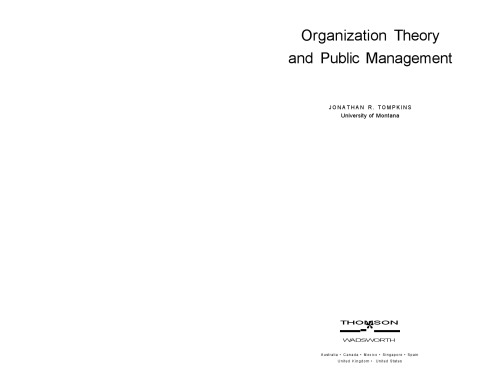 Organization Theory and Public Management