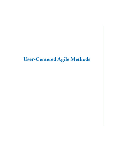 User-Centered Agile Methods ()