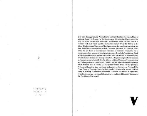 Aesthetics and Politics (Radical Thinkers Classics)